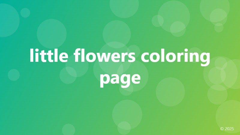little flowers coloring page