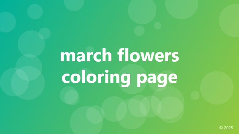 march flowers coloring page