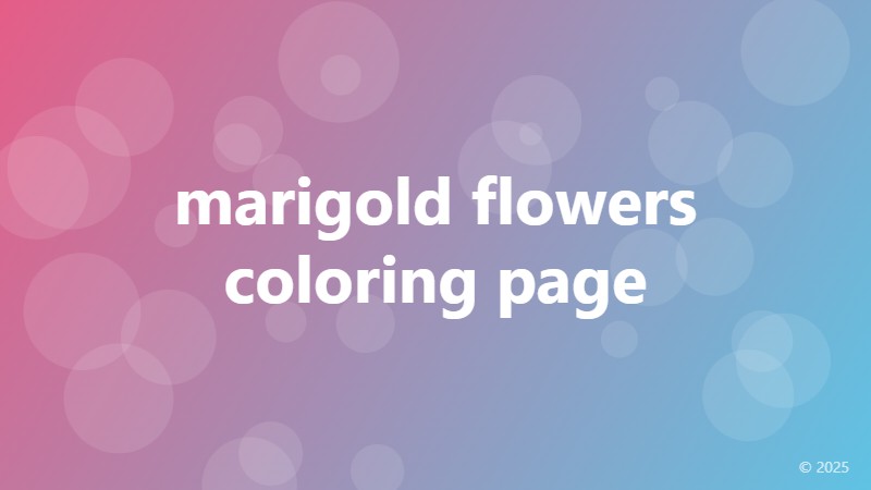marigold flowers coloring page