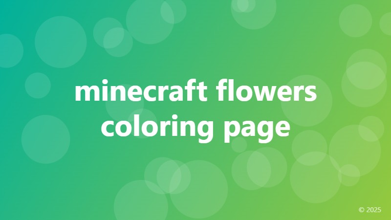 minecraft flowers coloring page