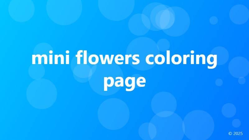 mini flowers coloring page