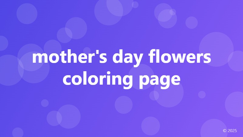 mother's day flowers coloring page