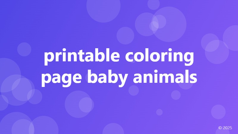 printable coloring page baby animals