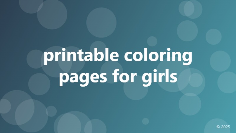 printable coloring pages for girls