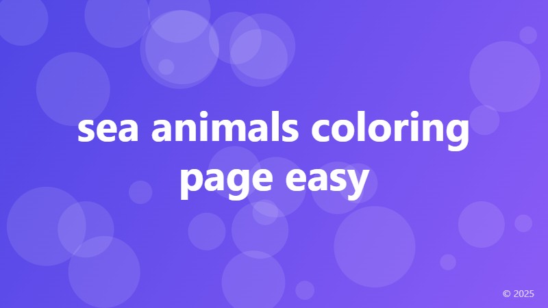 sea animals coloring page easy