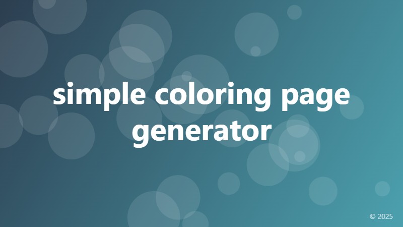 simple coloring page generator