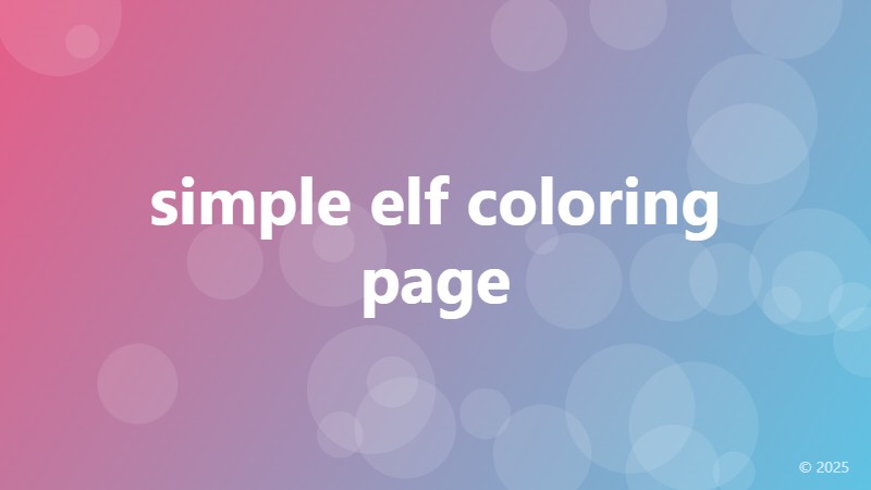 simple elf coloring page