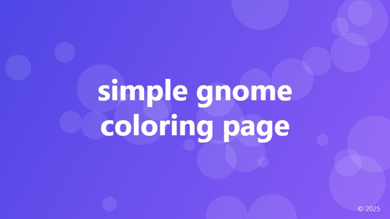 simple gnome coloring page