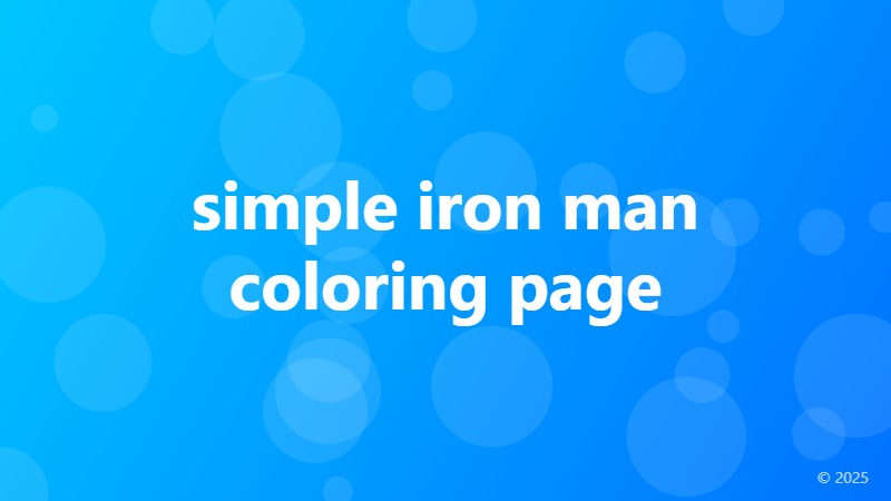 simple iron man coloring page