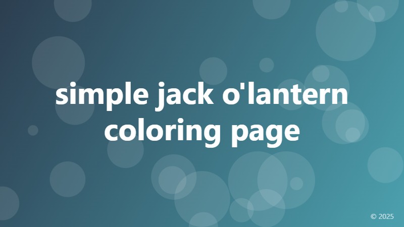 simple jack o'lantern coloring page