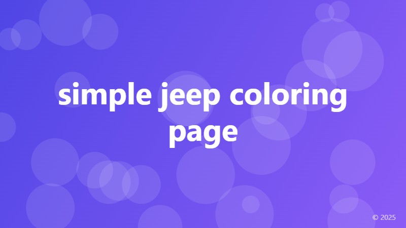 simple jeep coloring page