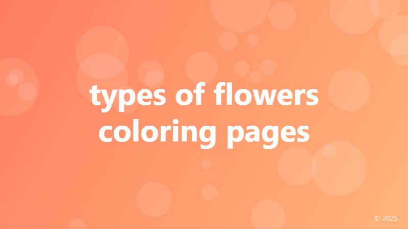 types of flowers coloring pages